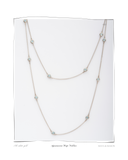 Aquamarine White Gold necklace, a flat lay of a double-strand solid 18k white gold necklace set with aquamarine stones. Tarnish-resistant and made for everyday wear — Maya & Mason handcrafted fine jewellery.
