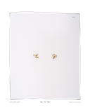 Mini Trio Studs, pair laid flat on a white background, solid 18k gold sculpted stud earrings with softly twisted fluid forms. Tarnish-resistant and made for everyday wear — Maya & Mason handcrafted fine jewellery.