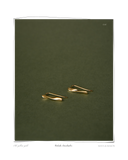 Colocho Ear Climbers, Yellow Gold, pair laid flat on a dark green background, solid 18k yellow gold ear climbers. Tarnish-resistant and made for everyday wear — Maya & Mason handcrafted fine jewellery.
