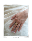 Multi Rail Ring worn on a model's hand resting on white fabric, a solid 18k gold multi-band rail ring. Tarnish-resistant and made for everyday wear — Maya & Mason handcrafted fine jewellery.