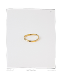 Signature Formed Ring, Small, product shot of a thin curved ring on a white background, solid 18k yellow gold with a satin groove and polished edge. Tarnish-resistant and made for everyday wear — Maya & Mason handcrafted fine jewellery.